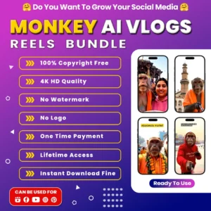 650+ Viral AI Monkey Vlog Reels Bundle
