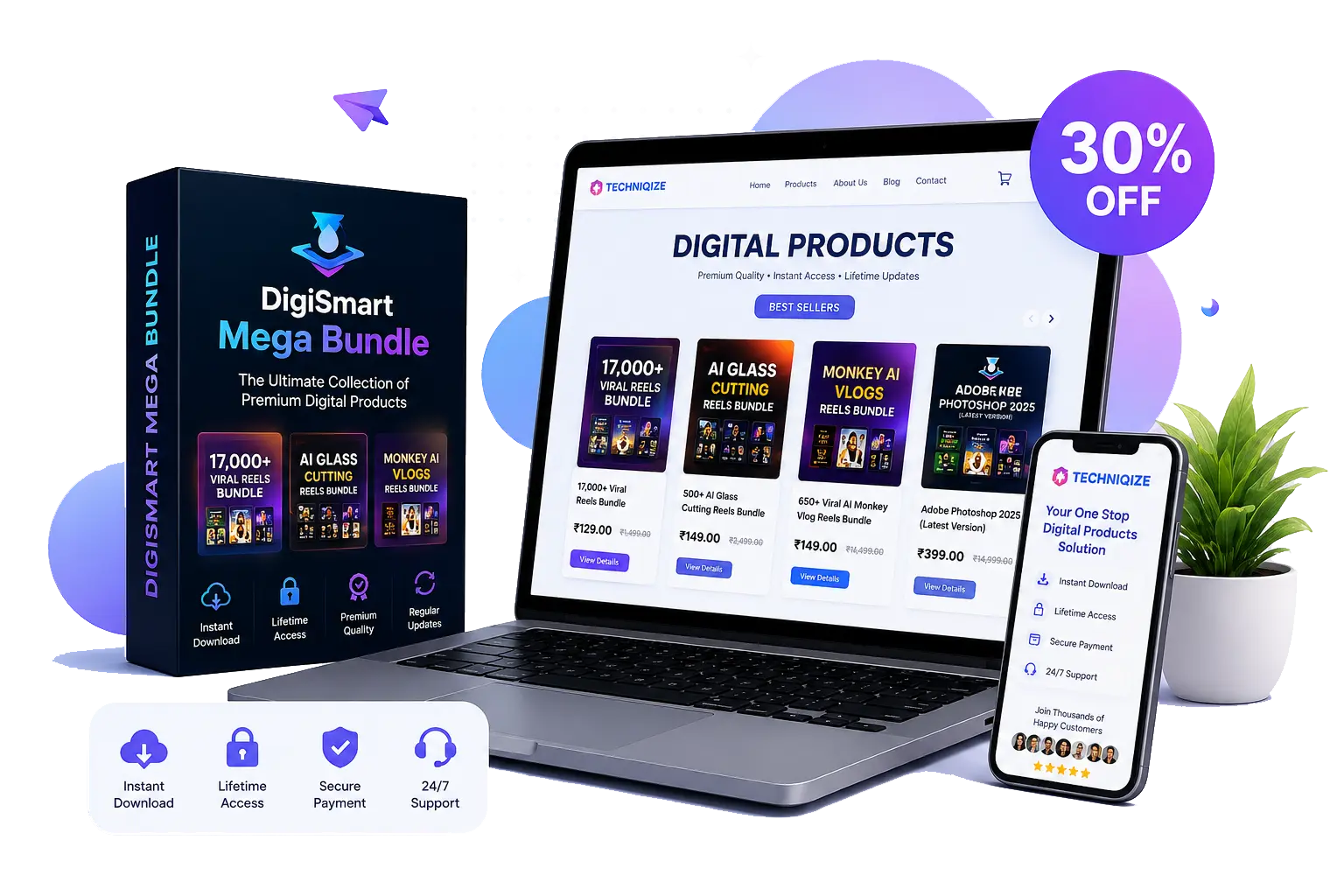 techniqize shop page mockup